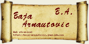 Baja Arnautović vizit kartica